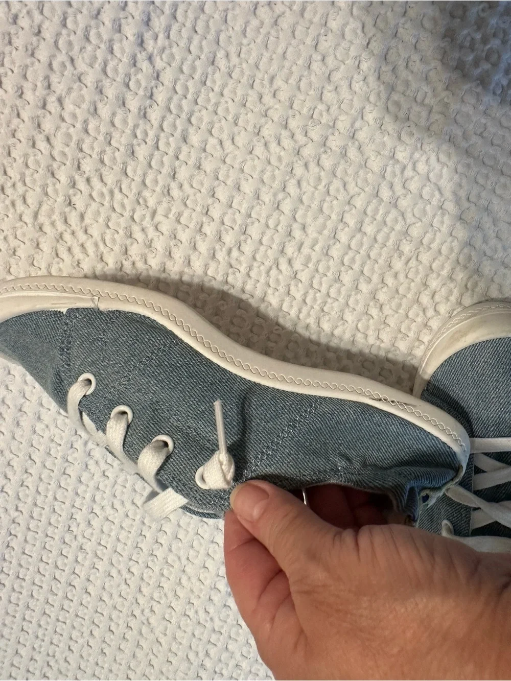 Women’s Denim-Style Casual Sneakers with White Laces
